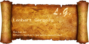 Lenhart Gergely névjegykártya